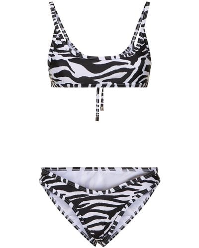 The Attico Bikini en lycra imprimé - Blanc
