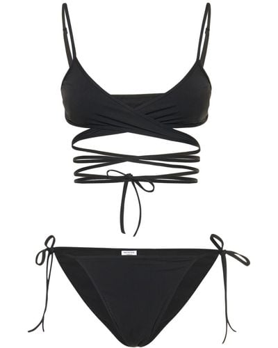Balenciaga Wraparound Nylon Bikini - Black