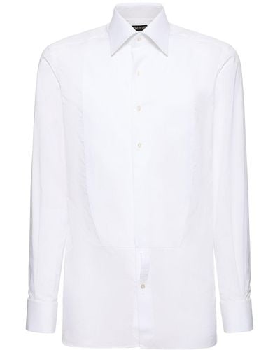 Tom Ford Hemd Aus Baumwollvoile - Weiß