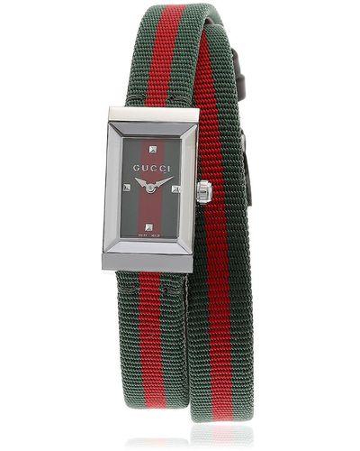 Gucci G-frame Web Double Wrap Around Watch - Multicolor