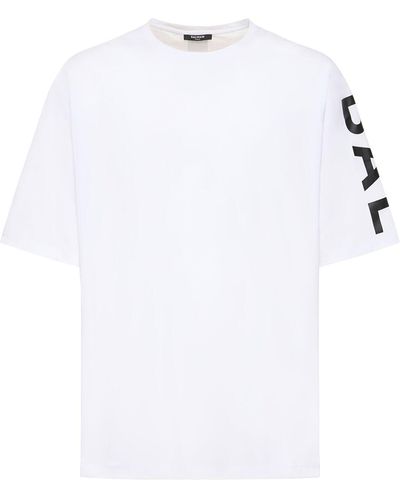 Balmain Camiseta oversize con logo lateral - Blanco