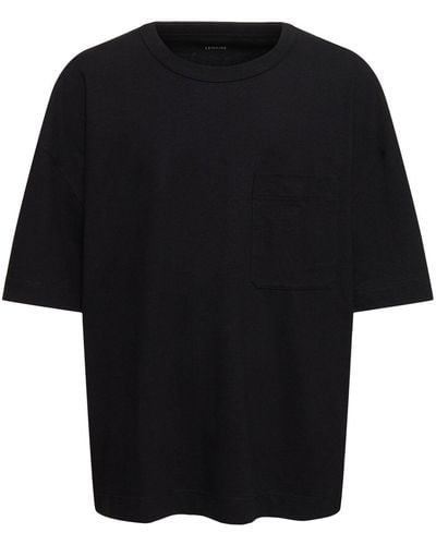 Lemaire T-shirt boxy fit in cotone e lino - Nero