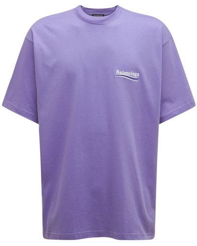 Balenciaga T-shirt En Coton Brodé - Violet