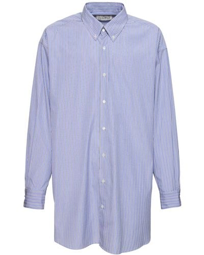 Maison Margiela Oversized Classic Cotton Shirt - Blue