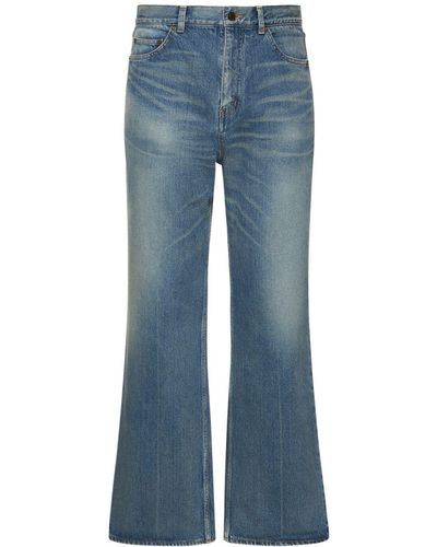 Saint Laurent Ausgestellte Jeans Aus Baumwolle "70" - Blau