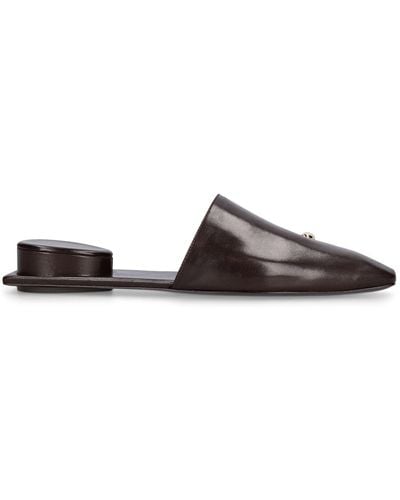 Tory Burch 10mm Pierced Leather Mules - Brown