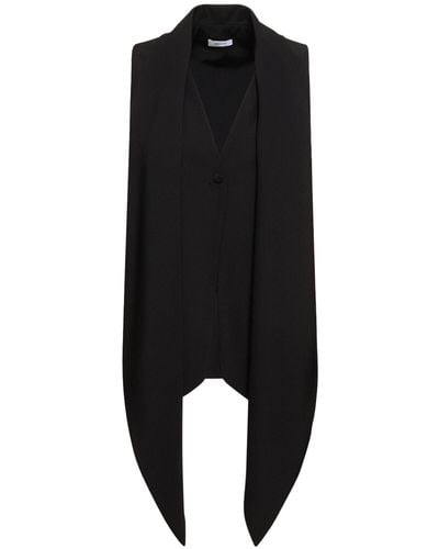 Ferragamo Tailored Single Breasted Wool Vest - Black