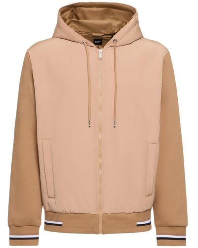 BOSS Sommers 66 Cotton Blend Hoodie - Natural