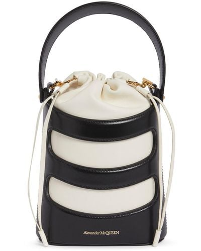 Alexander McQueen The Mini Rise Leather Top Handle Bag - White