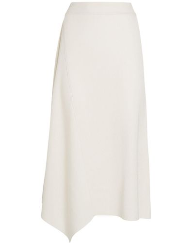 Loro Piana Tazawa Cotton Knit Flared Midi Skirt - White