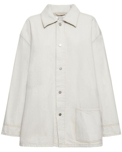 Maison Margiela Cotton Denim Oversize Jacket - White