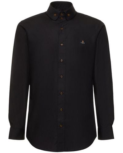 Vivienne Westwood Camicia in popeline di cotone con ricamo - Nero
