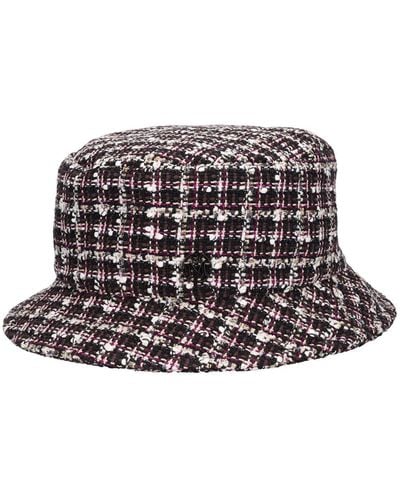 Maison Michel Axel Vichy Tweed Hat - Black