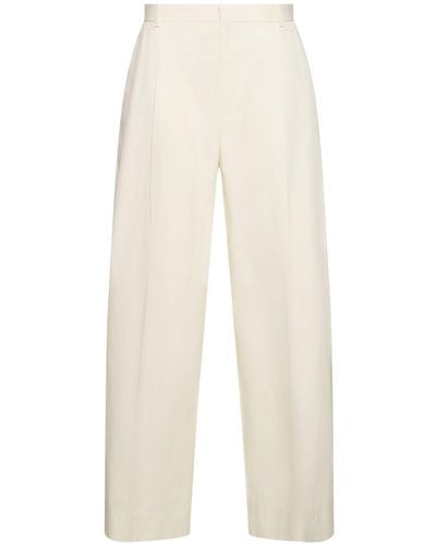 Bottega Veneta Light Cotton Twill Tapered Trousers - White