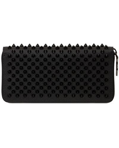 Christian Louboutin Panettone Spiked Leather Zip Wallet - Black