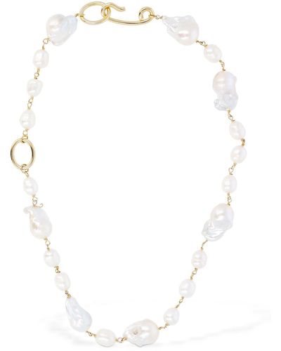 Jil Sander Grainy 2 Pearl Necklace - White