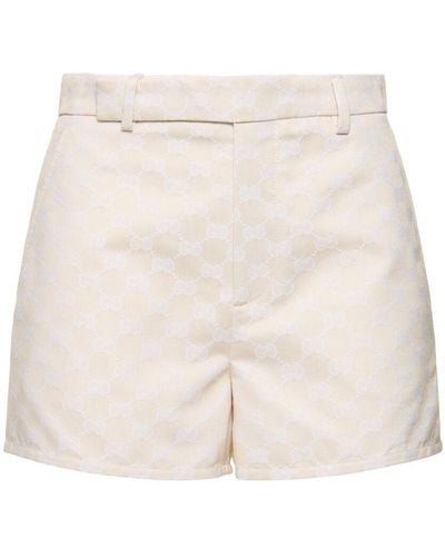 Gucci gg Cotton Blend Shorts - Natural
