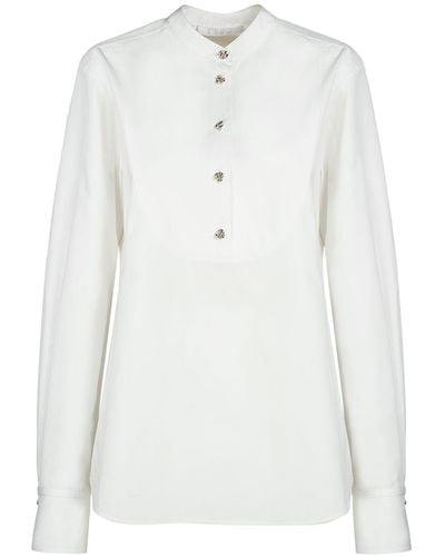 Chloé Embellished Cotton Poplin Shirt - White