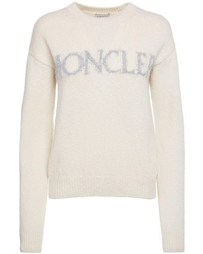 Moncler Maglia in lana con logo - Bianco