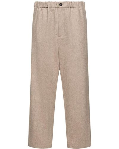 Jil Sander Wool Flannel Pants - Natural