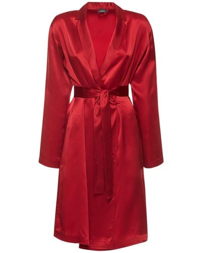 La Perla Silk Short Robe - Red
