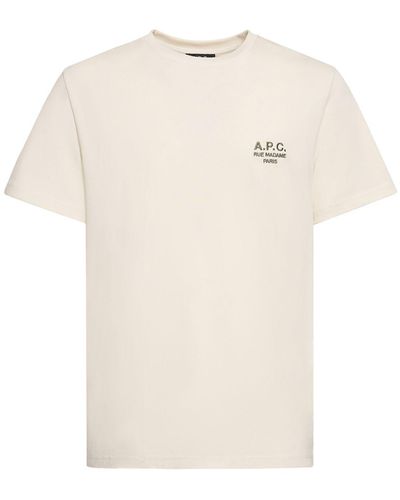 A.P.C. Logo Organic Cotton Jersey T-Shirt - Natural