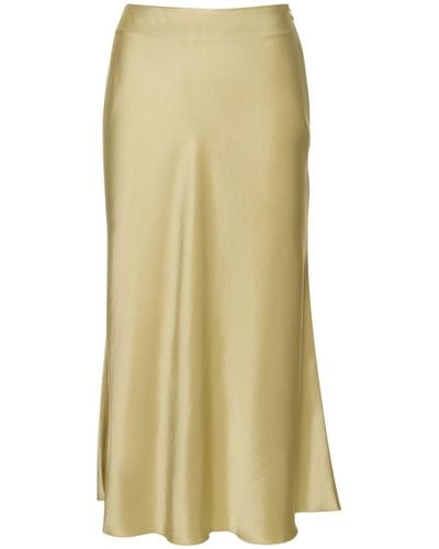 Nanushka Jupe midi en satin razi - Jaune