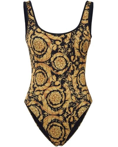 Versace Black And Gold Swimsuit - Metallic