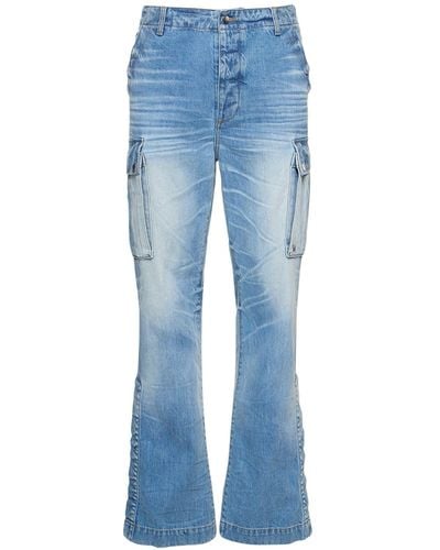 Amiri Cargo-kick-flare-jeans Aus Baumwolle - Blau