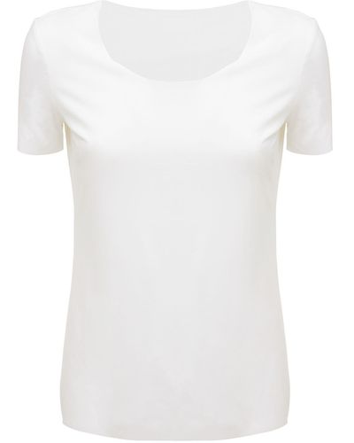Wolford T-shirt En Modal Stretch Aurora Pure - Blanc