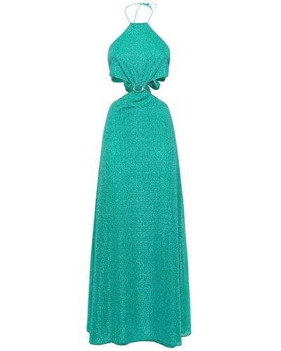 Oséree Lumiere Lurex Long Dress - Green