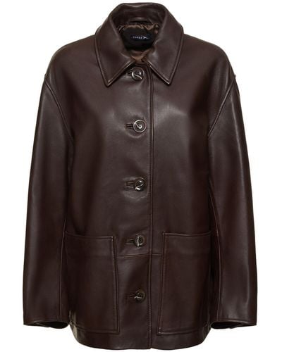 Soeur Vincenzo Buttoned Leather Jacket - Brown