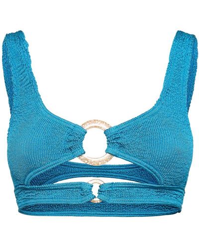 Bondeye Ring Sasha Crop Bikini Top - Blue