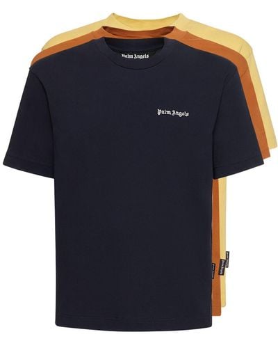 Palm Angels Set: 9 T-shirts Mit Baumwolle - Blau