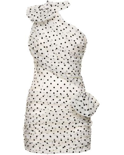Alessandra Rich One-Shoulder Mini Dress - White