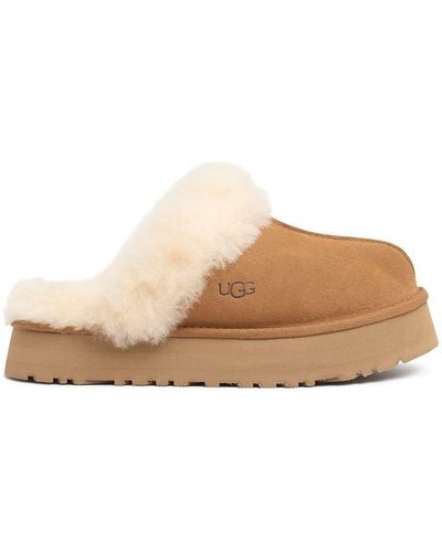 UGG 25mm Hohe Wildleder- & Shearling-mules "disquette" - Braun