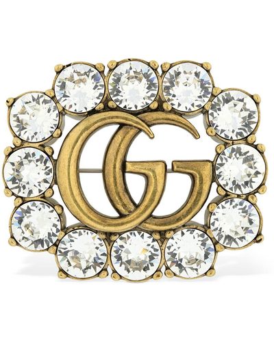 Gucci Broche gg marmont de cristal - Metálico