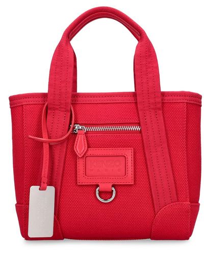 KENZO Bolso tote mini de algodón - Rojo