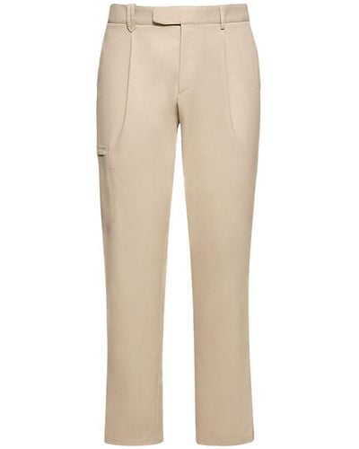 Brioni Dolomite Stretch Cotton & Wool Trousers - Natural
