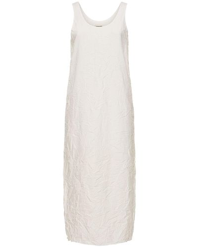 AURALEE Wrinkled Cotton Twill Maxi Dress - White