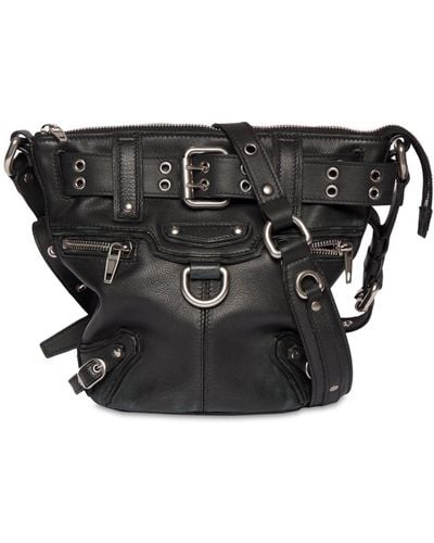Balenciaga Xs Emo Leather Bucket Bag - Black