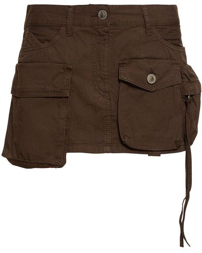 The Attico Canvas Cargo Mini Skirt - Brown
