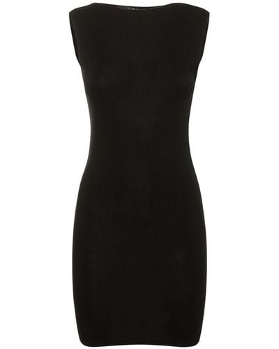 St. Agni Sleeveless Knit Tencel Mini Dress - Black