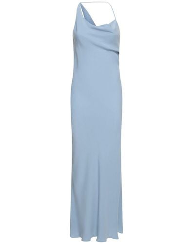 St. Agni Asymmetric Draped Maxi Dress - Blue