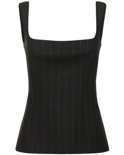 Emilia Wickstead Top corsetto gessato sandrille - Nero