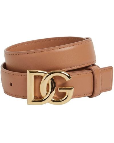 Dolce & Gabbana Dg レザーベルト 2.5cm - ブラウン