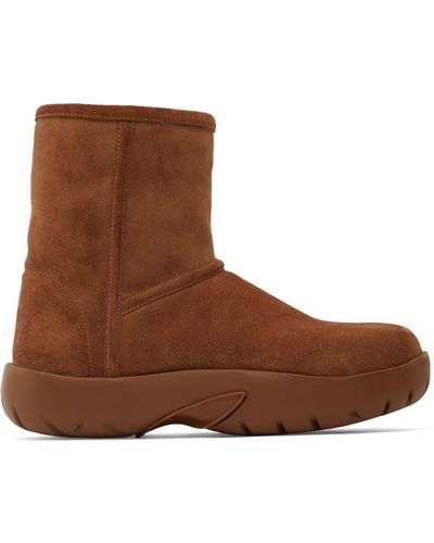 Bottega Veneta 35Mm Snap Leather Ankle Boots - Brown