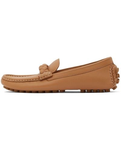 Gianvito Rossi 10Mm Monza Leather Loafers - Brown