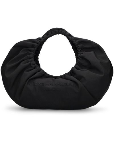 Alexander Wang Borsa crescent media in twill di nylon - Nero