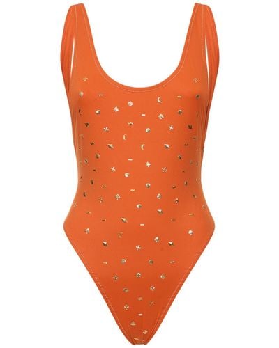Reina Olga Pamela Printed One Piece Swimsuit - Orange